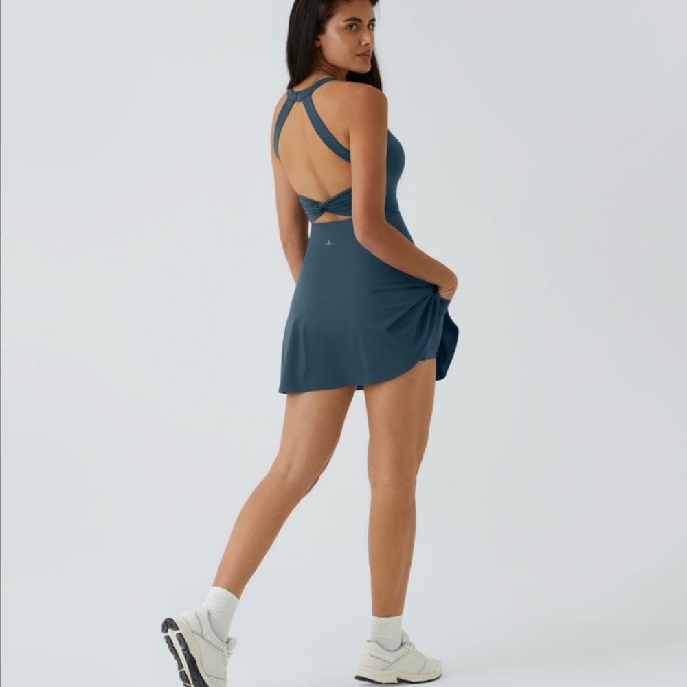 Halara SoftlyZero Backless Twisted Cool Touch Active Dress-Easy Peezy - Picture 9 of 12
